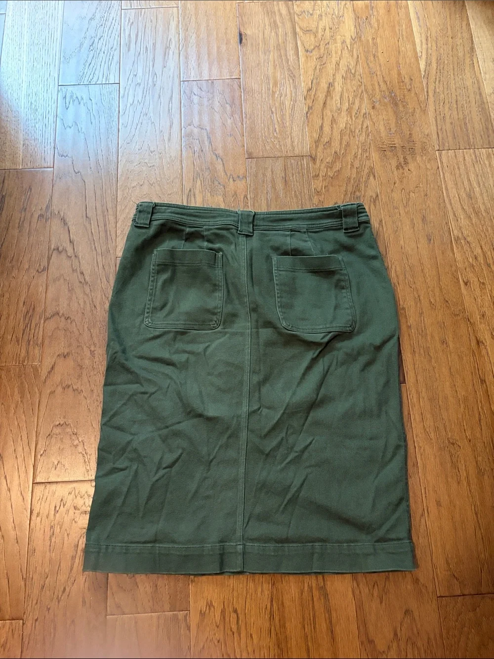 Main Street exchange Adrian stretch Women’s Olive Green Knee-Length denim Skirt